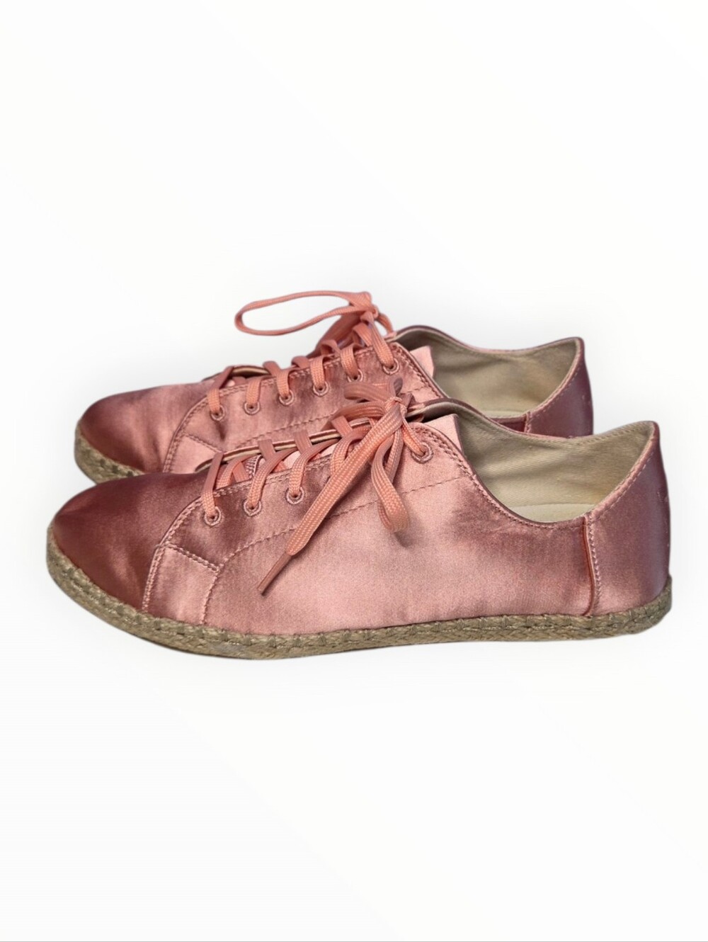 Toms  8 Satin Lace-Up Casual Sneakers Pink